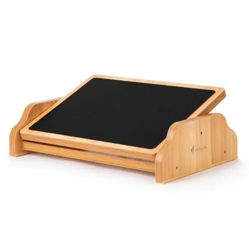 Repose-pieds en bois StrongTek sous le bureau avec surface antidérapante, tabouret à bascule pour bureau à domicile, tabouret à bascule à angle d'inclinaison de 30 degrés