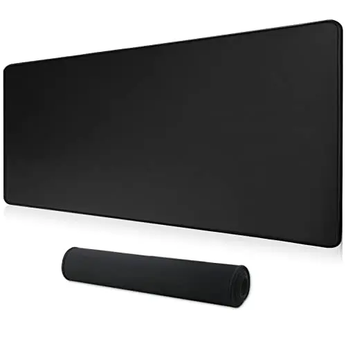 HoYiXi Grand Tapis de Souris pour clavier Tapis à souris de Bureau Surface Lisse et Base en caoutchouc antidérapante Chiffon doux Mouse Pad XXL 60 x 30 x 0,3 CM, noir