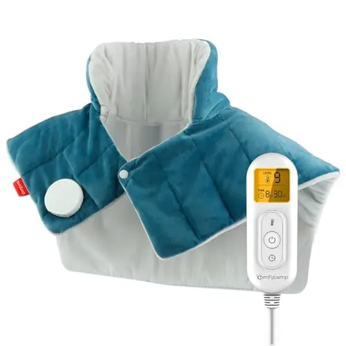 Comfytemp Coussin Chauffant Nuque, 9 Niveaux de Chaleur et 11 Niveaux de Minuterie, Coussin Chauffant pour le Cou et les Épaules, pour une Détente de la Cou, Épaules, Lavable en Machine, 48 × 56cm