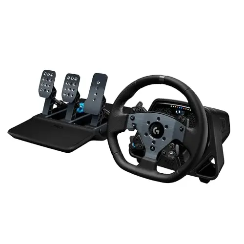 Logitech PRO Racing Wheel + PRO Racing Pedals pour PS5, PS4 et PC - Ensemble volant et pédales PRO avec Direct Drive de 11 Nm, retour de force ultra-réaliste, haut de gamme - Noir