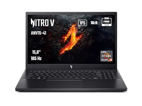 acer Nitro V 15 I PC Portable Gaming 15.6'' FHD LCD 165Hz I NVIDIA GeForce RTX 4050 I AMD Ryzen 5 7535HS I 16 Go RAM I 512 Go SSD I Windows 11 Home I Noir I Clavier FR AZERTY I ANV15-41-R4FN