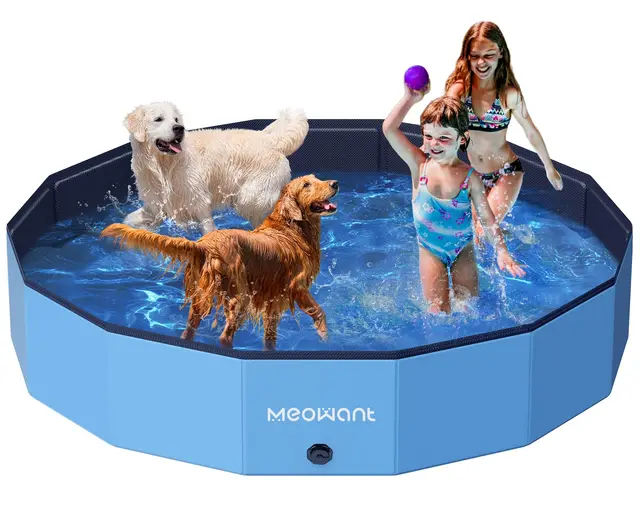 Meowant Piscine pour Chiens, Piscines Pliables pour Chiens de Grande Taille, Piscine de Bain pour Animaux de Compagnie, Baignoire Portable antidérapante pour Chien Intérieure et Extérieure (180 * 30)