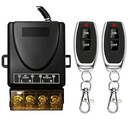 433MHz Interrupteur de Télécommande ON-OFF Sans Fil 2900W, AC 240V 230V 220V 30A Commutateur de Télécommande Haute Puissance pour Lumière Appareils Ménagers Pompe à Eau Irrigation Agricole