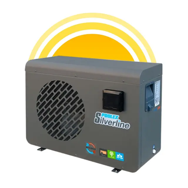 POOLEX - PC-SLP090 Silverline 90 - Pompe à Chaleur Piscine Silencieuse et Économique - Tous Types de Piscines - Compresseur Hautes Performances - 9kW - Volume du Bassin de 40 à 50m3