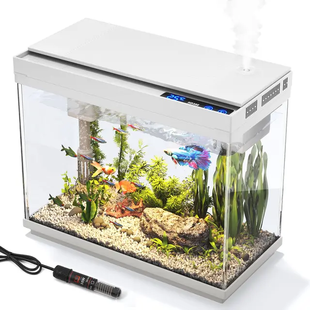 Vehipa HD300-WH Aquarium 9 Liter Weiß mit Heizung und LED