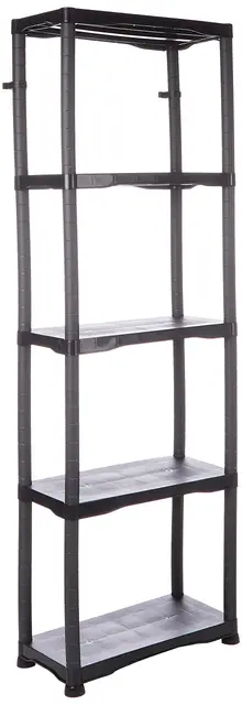 Tayg Étagère de Rangement 635 Noire – Robuste, Polyvalente, Grande Capacité de Charge (30 kg par étagère), Montage Facile sans Outils, avec Support pour Fixation Murale, Idéale pour Espaces de Travail
