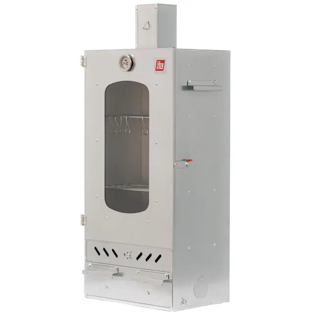 ITA Fumoir 7012 - Armoire de fumage premium à 3 étages - Acier allié, avec fenêtre et cheminée - Qualité Made In EU Directement du fabricant - Fumoir pour le fumage à froid et à chaud