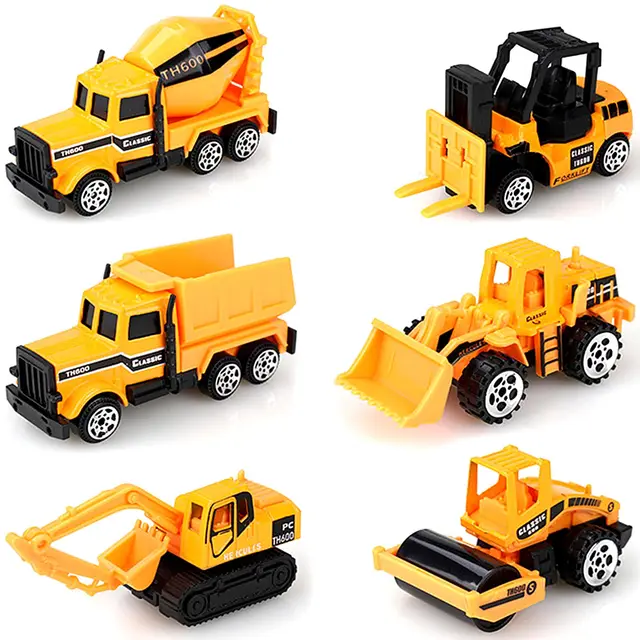 6 Pièces Voitures Jouets Chantier, Véhicule de Chantier Mini ature, Voiture Jouet Enfants, Véhicules de Chantier en Métal, Tractopelle Voiture Jouet, pour Les Enfants Plus de 3 Ans