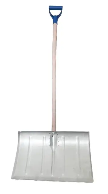 Pelle à neige en métal, pelle à neige avec manche en bois et poignée en D, pelle à neige d'env. 130 cm