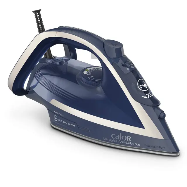 Calor Fer à repasser vapeur, 2800 W, Débit vapeur continu 50 g/min, Fonction pressing 250 g/min, Système anticalcaire, Mode éco, Ultragliss Anti-Calc Plus FV6830C0