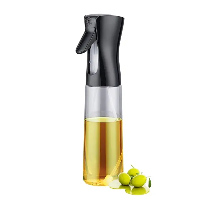 GRIFEMA Flacon Doseur d'Huile en Verre 300ml – Jet Précis (Sans Brume), Distributeur 1g par Pression pour Friteuse à Air, Cuisine, Pâtisserie & Salade, GEK2002B-300