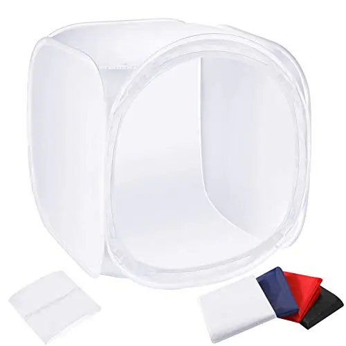 NEEWER Boîte de Lumière Tente de Shooting de Photo Studio 60x60cm avec Toiles de Fond de 4 Couleurs(Rouge Bleu Noir Blanc) pour Photographie