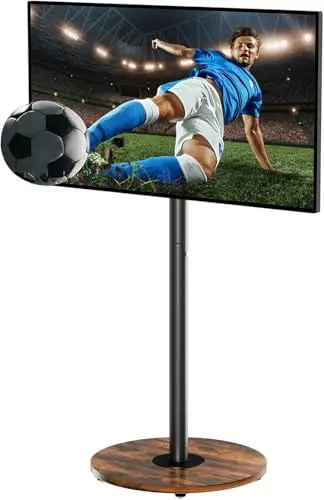UNHO Support TV Mobile sur Pied avec roulettes pour TV 40–75″ Design Moderne Hauteur Réglable Étagère Intégrée Compatibilité VESA 200×200 à 600x400 Charge 50 kg Salon
