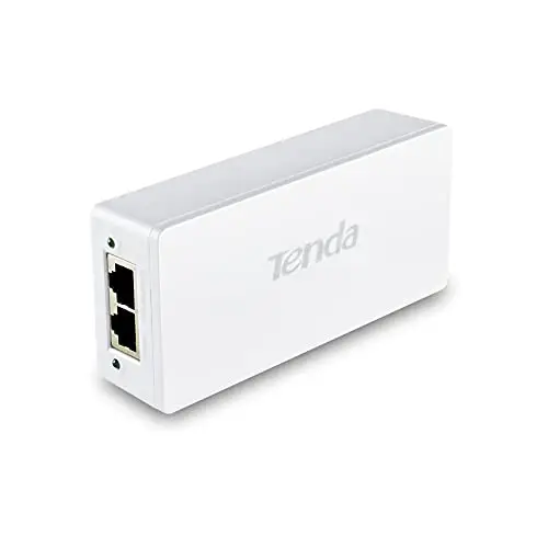 Tenda Injecteur PoE Gigabit IEEE 802.3af/at, PoE Injecter Gigabit 30W, Alimentation PoE 10/100/1000 Mbps, Plug and Play, Distance Jusqu'à 100m, Réseau Extensible sans Prise. (POE30G-AT)