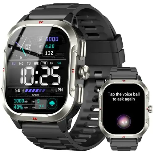 Montre Connectée avec GPS Intégré, Smartwatch Homme Femme avec Appel Bluetooth, 110+ Sportifs, Montre Sport avec Podometre, Suivi Santé et Sommeil, Etanche IP68, 2.06" HD Smart Watch pour Android IOS