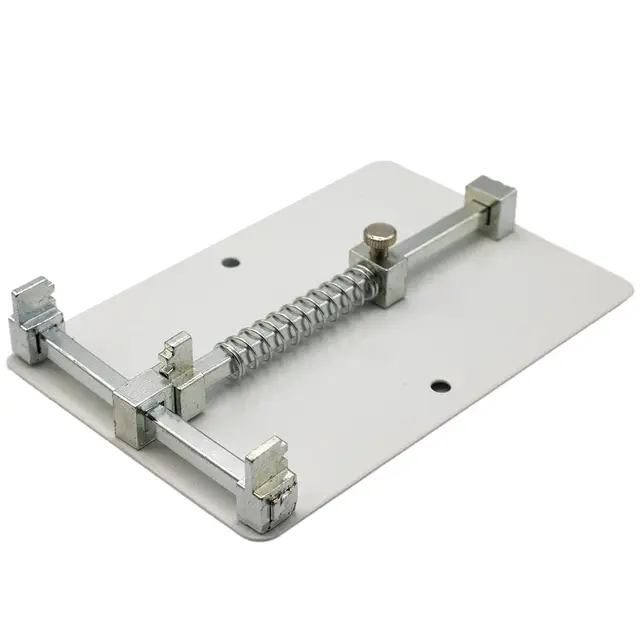 MMOBIEL Support universel pour circuits imprimés - Outil de réparation - Kit de soudage - Acier inoxydable - Support pour cartes mères et circuits imprimés - 12 x 8 cm