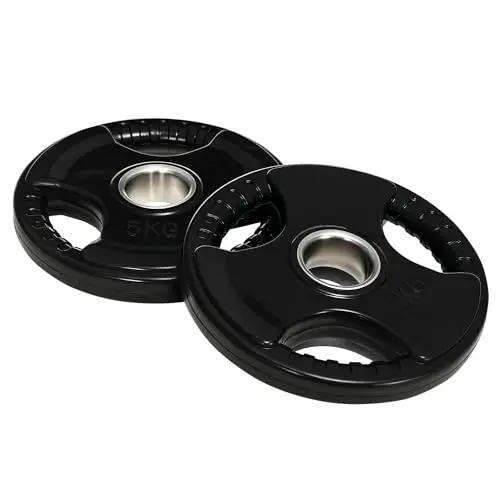 SPORTNOW Disques de Poids 2 x 5 kg Ø 50 mm Revêtement Caoutchouc