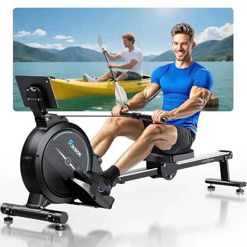 [Version d'essai 2026] Rudergerät für Zuhause mit Magnet-Fitnestrainer, Rudergerät 16 Stufen Widerstand, Indoor-Gerät für das Home-Gym, Cardio Trainerät, 160 kg Kapazität mit LCD Monitor