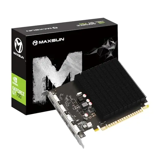 maxsun GeForce GT 730 Carte Graphique GDDR3 4 Go, 4 x HDMI, Prend en Charge la Carte vidéo 4K @ 30 Hz, PCI Express 2.0 x8, GPU Silencieux