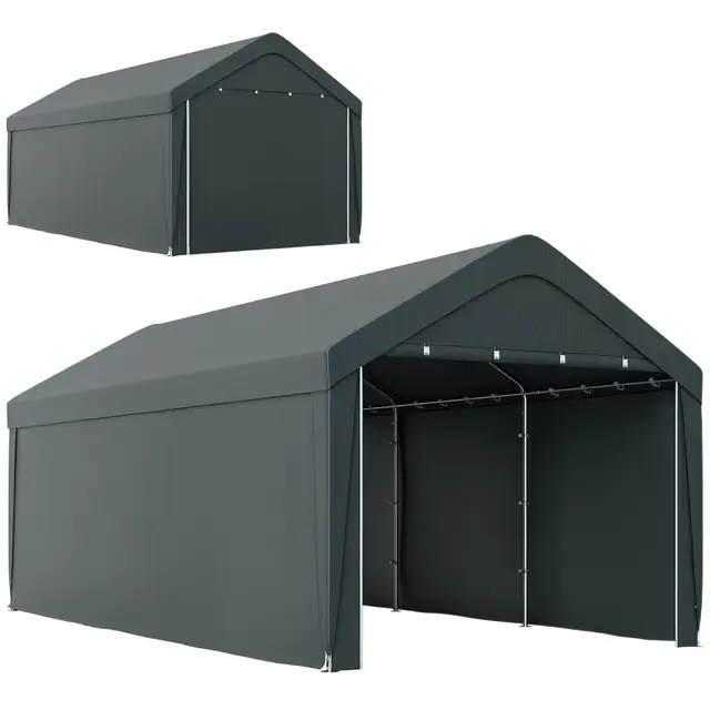 Outsunny Carport Abri Voiture 3x6m