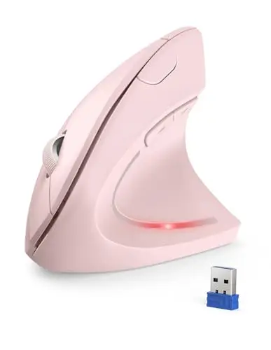 TECKNET Souris Verticale, 4800 DPI Souris sans Fil Ergonomique, Protège Le Bras, Souris sans Fil 6 Boutons pour PC, Ordinateur Portable, Mac, Rose