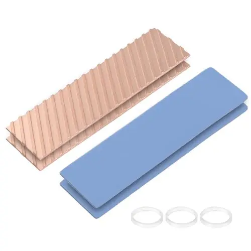 ELUTENG M.2 SSD Lot de 2 dissipateurs thermiques 2280 SSD Heat Sink avec tampon thermique NVMe SSD Dissipateur thermique NVMe avec 8 bandes en caoutchouc noires pour PC/PS5 M.2 PCIE NVMe SSD ou M.2