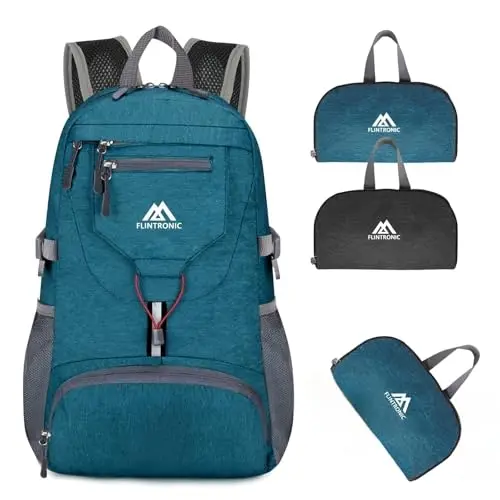 flintronic Sac à Dos Pliable Ultraléger, 20L Sac à dos Imperméable, Sacs à Dos de Randonnée, Sac à Voyage pour Femme Homme, pour le Sport en Plein air Marche Randonnée Camping et Vélo