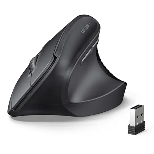 UGREEN Souris Verticale sans Fil 2,4G et Bluetooth 5.4 Souris Silencieuse Ergonomique 4000 DPI Compatible avec Windows macOS Linux
