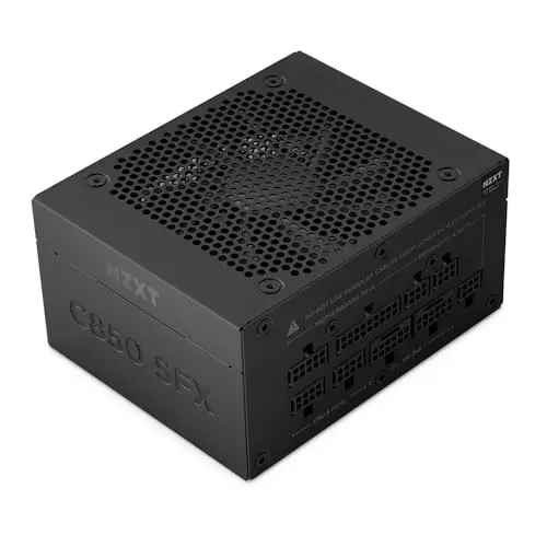 NZXT C850 SFX Gold - Alimentation 850 W SFX ATX 3.1 - Certification 80 Plus Gold - Cybenetics Platinum - Entièrement modulaire - PCIe 5.1 600 W 12 V - 2 x 6 GB/s - Condensateurs Japonais - Noir