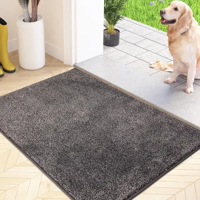 FCSDETAIL Paillasson Microfibre Gris Clair-noir