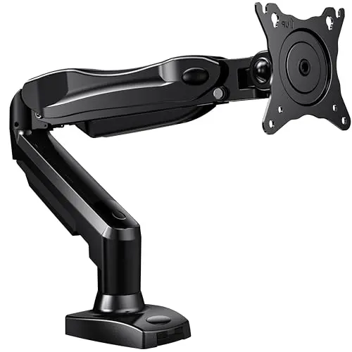 HUANUO Support Ecran PC pour 13 à 32 Pouces, Bras de Support pour Écran Simple (Supporte 2 à 9 kg) – Réglable en Hauteur, avec Inclinaison, Pivotement et Rotatif – VESA 75 et 100 mm