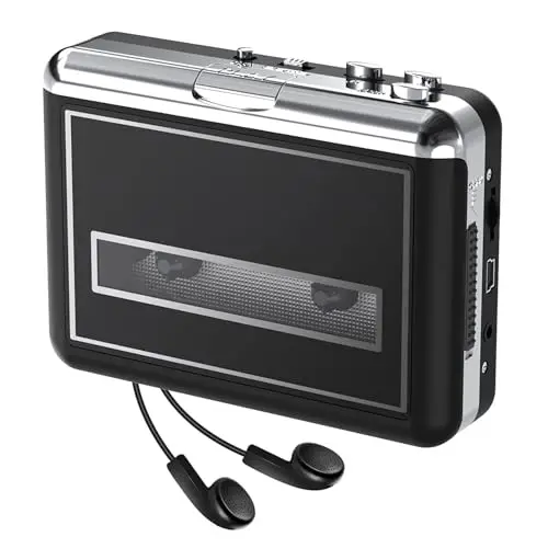 Lecteur de Cassettes rétro, numériseur de Cassettes Portable, enregistre l'audio des Cassettes Via USB – Compatible avec Les Ordinateurs Portables et Les PC