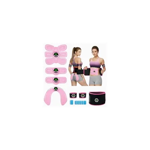 Electrostimulateur Musculaire, Abdos Musculation Appareil, 6 Modes et 19 Intensités Ceinture Musculation Electrostimulation, pour Abdos/Bras/Jambes/Fesses,Homme Femme