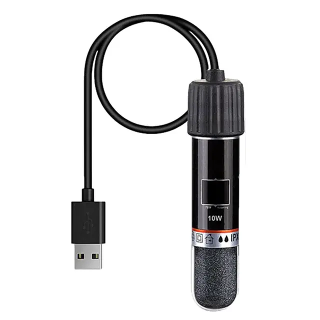 GERUI Chauffage USB pour Aquarium 10W Mini-Chauffage d'Aquarium avec Thermostat, Thermostat pour Aquarium Chauffage pour Tortues pour Petits Aquariums Pour Eau Salée et Eau Douce