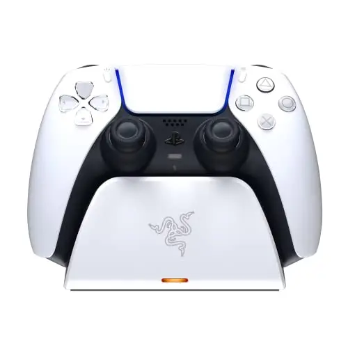 Razer Quick Charging Stand - pour Manette PS5 (Charge Rapide, Alimentation par USB, Navigation à Une Main) Blanc