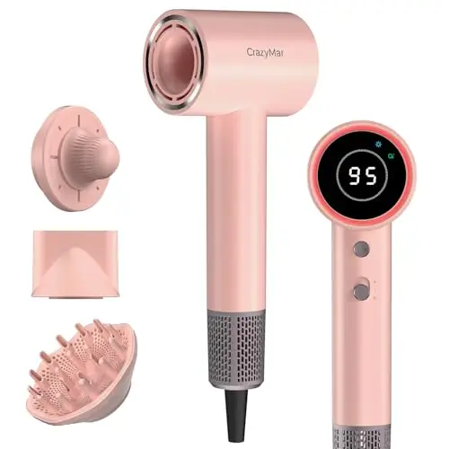 CrazyMar Sèche-Cheveux Ionique Compact 1800 W Rose