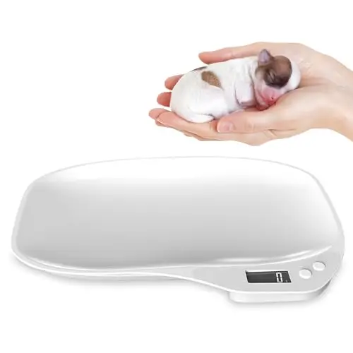Balance numérique pour petits animaux : WIYETY Balance pour animaux de compagnie, balance de nourriture, balance bébé, écran LCD numérique, balance chat avec 4 modes de pesée (kg/oz/lb/ml) pour