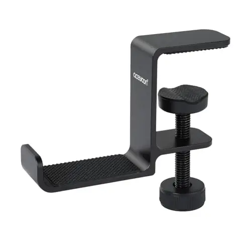 aceyoon Support Casque, Porte Casque Gaming en Aluminium Headset Stand Bureau avec Pince Réglable en Hauteur et Rotative Crochet de Montage pour Tous Les Casques de Jeu/écouteurs de Bureau (Noir)