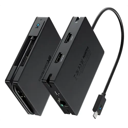 Cable Matters Hub USB4 Portable 40Gbps Dual HDMI, USB 4 Dock avec 2x4K@60Hz ou 1x4K@120Hz / 8K@30Hz, 100W PD, Gigabit Ethernet, Compatible avec Thunderbolt 4 pour XPS, Surface Pro, iPad Pro
