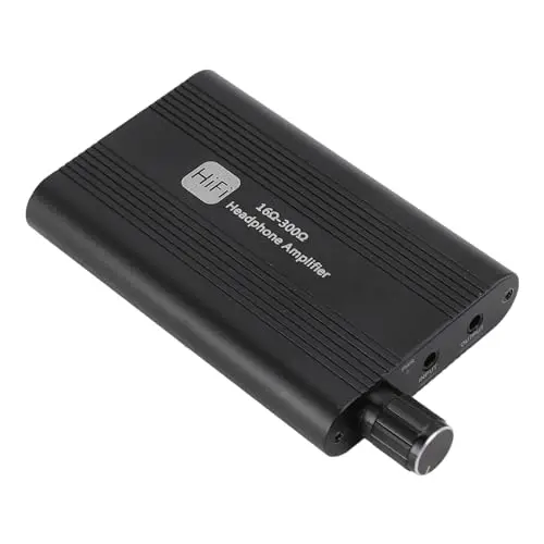 Amplificateur de Casque Portable avec Commutateur de Gain à 2 Niveaux, de qualité Claire, Autonomie de la Batterie de 8 Heures et Bouton de Contrôle du Volume, Large