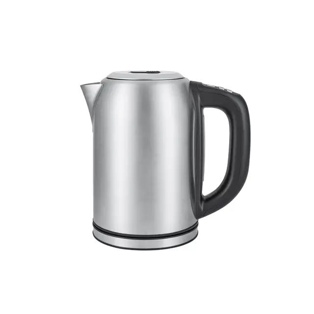 Amazon Basics Bouilloire en acier inoxydable avec affichage numérique, fonction isotherme, Strix et contrôle de la température, 1.7 l (prise européenne), Argenté