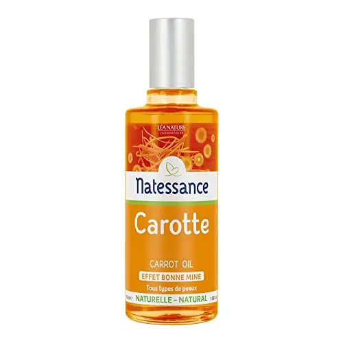 Natessance Huile de Carotte Naturelle Tonifiante et Bronzante, 50 ml, 1 pièce