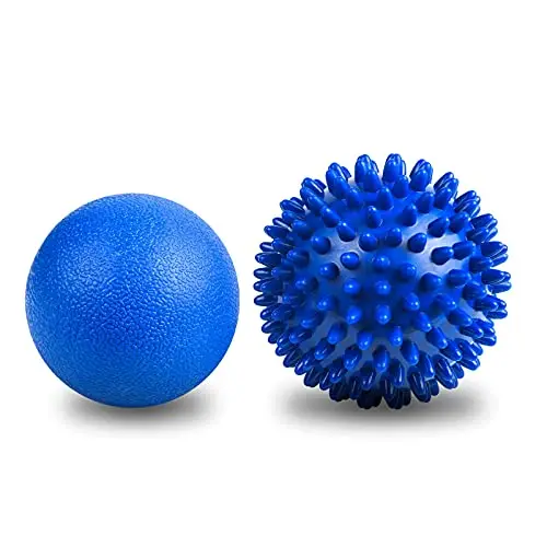 URAQT Balle de Massage Set, 2PCS Balles de Massage à Picots, Massage de Trigger Point, Boule Myofasicale, Boule d'exercice pour le dos Jambes Pieds Mains