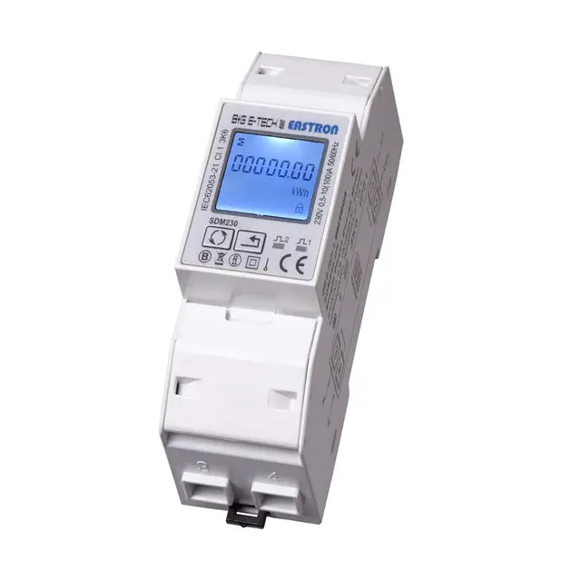 Compteur d'énergie monophasé SDM230 Modbus RS485, moniteur de consommation d'énergie, 100 ampères kWh, compteur d'énergie pour rail DIN, Modbus RS485 RTU avec rétroéclairage, certifié MID