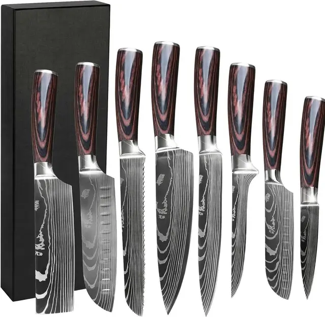 Gustrug K08 Lot de 8 couteaux de cuisine
