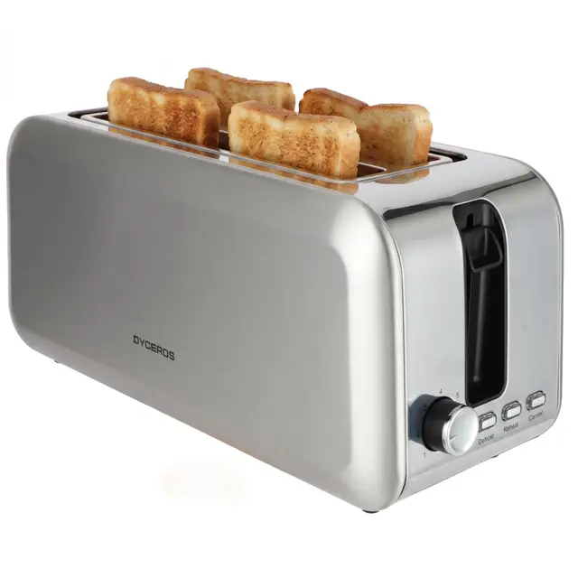Grille-pain Crusteo 1400W | 4 tranches, fentes larges et longues – Acier inoxydable