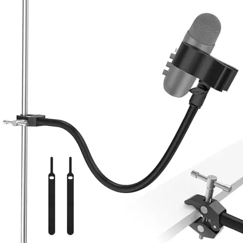 ZealSound Bras de Microphone, Support de Micro Flexible de 48 cm avec Adaptateur 3/8" à 5/8",Bras de Bureau Réglable et Compact Compatible avec Blue Snowball,Razer Seiren, Shure SM58, SoloCast et Plus