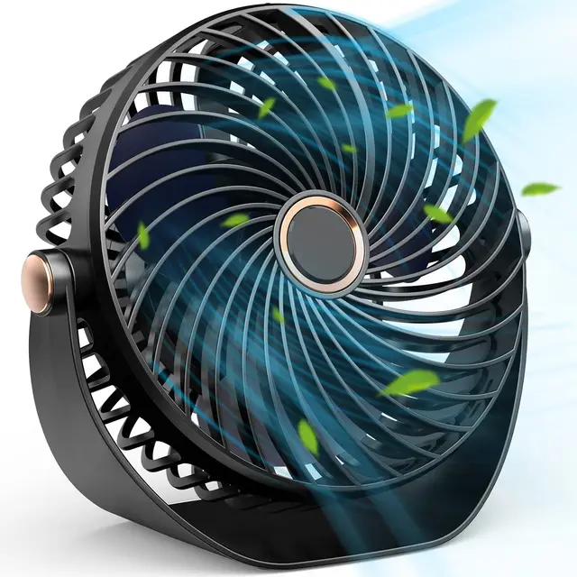 Ventilateur de Bureau USB, Ventilateur Portable Silencieux à 5 Vitesses, Mini Nesk Fan Réglable à 360°, Petit Nesk Fan Puissant pour Bureau, Maison, Chambre, Voiture