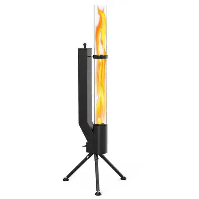 onlyfire Pellet Torch - Cheminée de Jardin - Cheminée Extérieur pour Terrasse - Chauffage Foyer Extérieur - Brasero Exterieur de Jardin - Poêle à Pellets Granulés