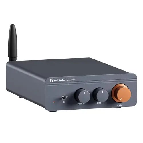 Fosi Audio BT20A Pro Amplificateur Audio, 300 W x2 Mini Ampli HiFi avec TPA3255, Ampli Bluetooth 2 Canaux Stéréo Classe D Intégré Amélioré pour Haut-parleurs avec Contrôle des Aigus et des Basses